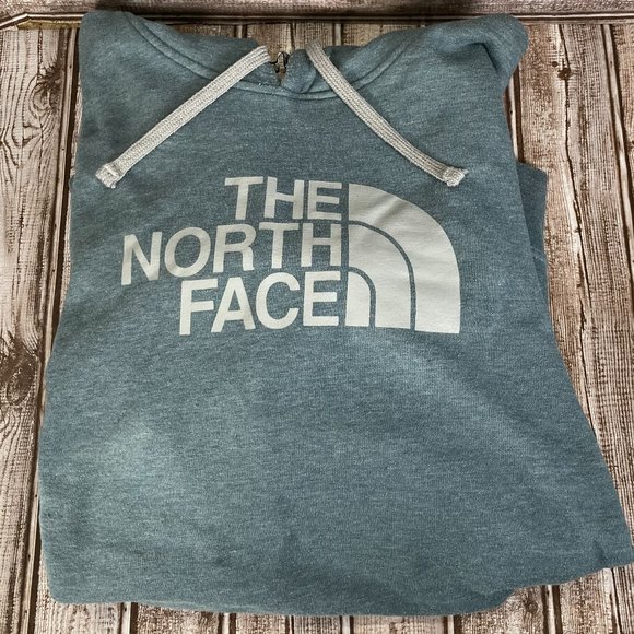 THE NORTH FACE Men's XL Hoodie Sweatshirt Pullover Logo Blue Gray Half Dome - Picture 3 of 5